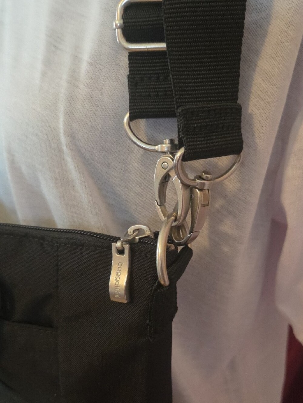 Baggallini Black Multi-Zip Convertible Crossbody Tote - Picture 6 of 14